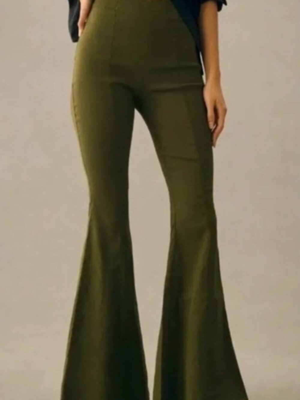 MAEVE by anthropologie Green High Waist Flare